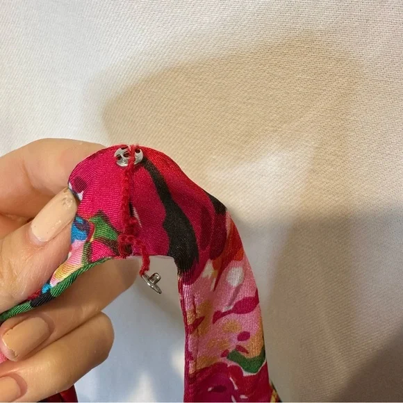 LAUREN Ralph Lauren Bright Floral Faux-Wrap Stretch Jersey Midi Dress | Sz 8 - Picture 2 of 6